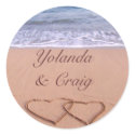 Love on the beach wedding stickers sticker