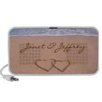 Love on the beach - with hearts speakers