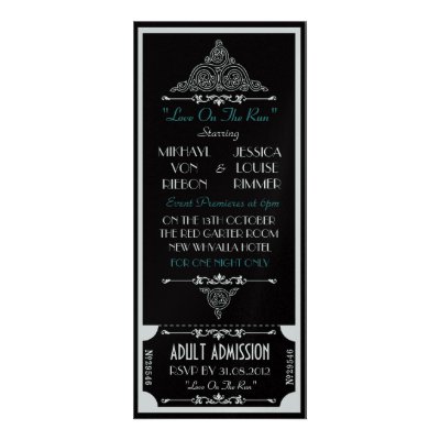 'Love On The Run' a runaway wedding Personalized Invite