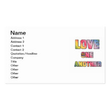 Love One Another Peace T-shirts and Gifts Business Card