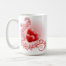 Love Ornamental Hearts Coffee Mugs