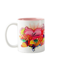 Love over flows_ Mug by ELENNE Love over flows_ Mug
