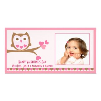 Love Owl Valentine's Day Photo Card Template