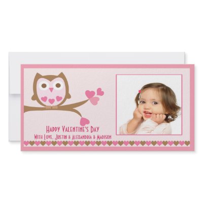 Love Owl Valentine's Day Photo Card Template by celebrateitinvites