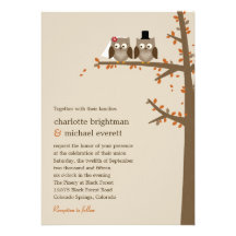 Love Owls Fall Wedding Invitation