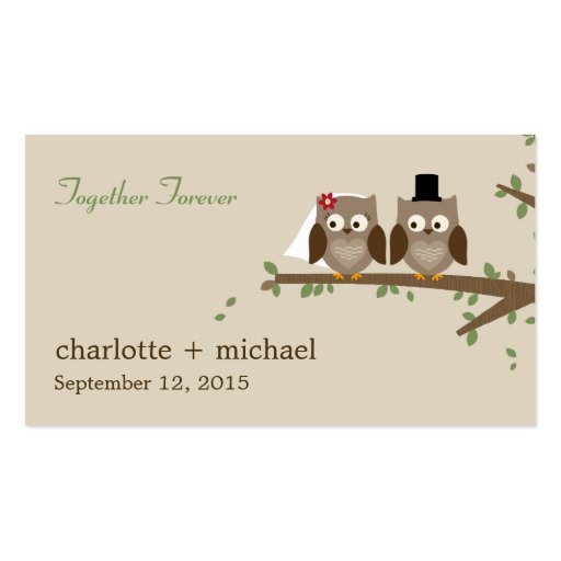 Love Owls Gift Tags Business Card Template