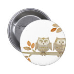 Love Owls in Tree Button