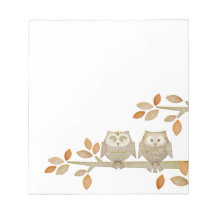 Love Owls in Tree Notepad