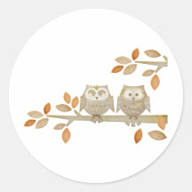 Love Owls in Tree Stickers
