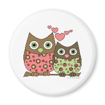 Love Owls Fridge Magnet