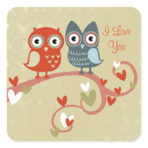 Love Owls Valentine's Stickers stickers