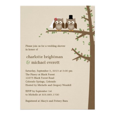 Love Owls Wedding Shower/Rehearsal Dinner Invites