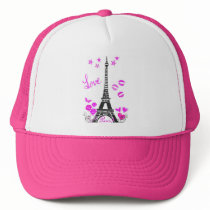 LOVE PARIS EIFFEL TOWER PRINT HAT