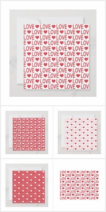 Love Pattern - Red and White