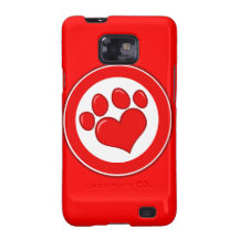Love-Paw-Print- Animals Causes Red White Love Samsung Galaxy S Cover