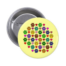 LOVE PAWS PINBACK BUTTONS