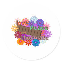 Love peace and chocolate stickers