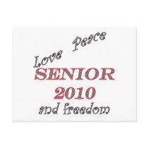 LOVE PEACE AND FREEDOM SENIOR 2010 postcards