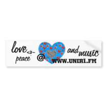 love peace and music unir1 bumper stickers