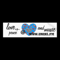 love peace and music unir1 bumper stickers