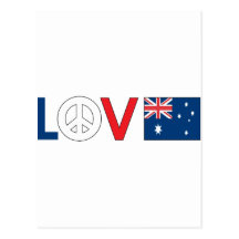 Love Peace Australia Post Cards