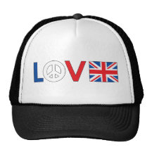 Love Peace Britain Hats