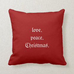 Love Peace Christmas Throw Pillow