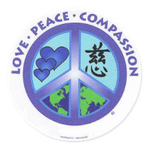 Love Peace Compassion stickers