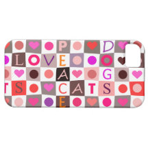 Love Peace Dogs Cats iPhone 5 Covers