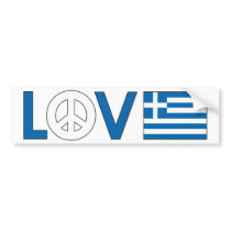 Love Peace Greece Bumper Stickers