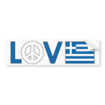 Love Peace Greece Bumper Stickers