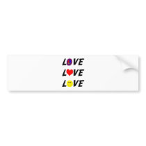 Love, Peace, Happiness bumper stickers