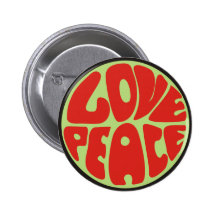 love peace hippie saying button