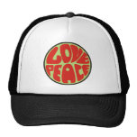 love peace hippie saying hat