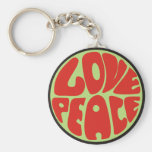 love peace hippie saying keychain