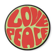 love peace hippie saying magnet