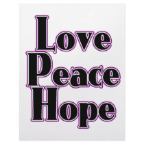 love peace hope  violet letterhead