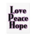 love peace hope violet postcards by Alessandra55 love peace hope violet postcards