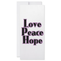 love peace hope  violet rack cards