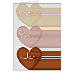 Love, Peace, Joy, Hearts Card