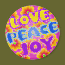Love, Peace, Joy magnets