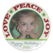 Love peace & Joy Photo Christmas Treat Plate plate