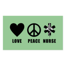 Love Peace Nurse Business Cards