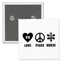 Love Peace RN Pinback Buttons