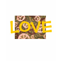 LOVE-Peace Signs/Camo Look Design-T-Shirt by pammys LOVE-Peace Signs/Camo Look Design-T-Shirt