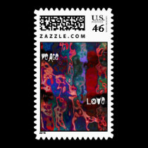 LOVE, PEACE stamps