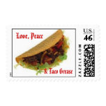 Love, Peace, & Taco Grease Postage Stamps