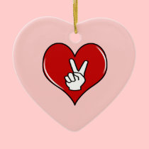 Love Peace With Heart ornaments