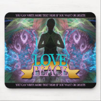 Love Peace Zen Yoga Fractal Art Mousepad