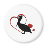 Love Pelican Hearts Magnet